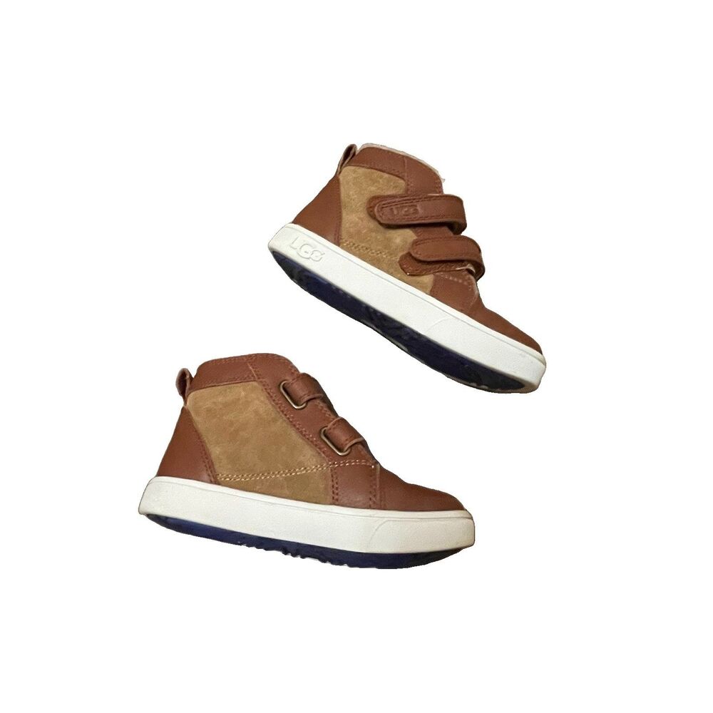 UGG Rennon II Toddler Size 9 Chestnut Brown Suede Leather High Top Sneaker Shoes